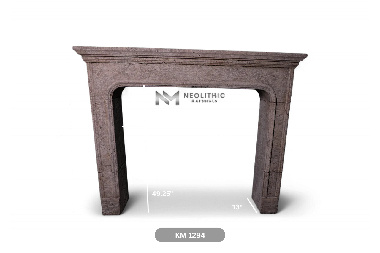 Reclaimed Limestone Mantel - Image 5